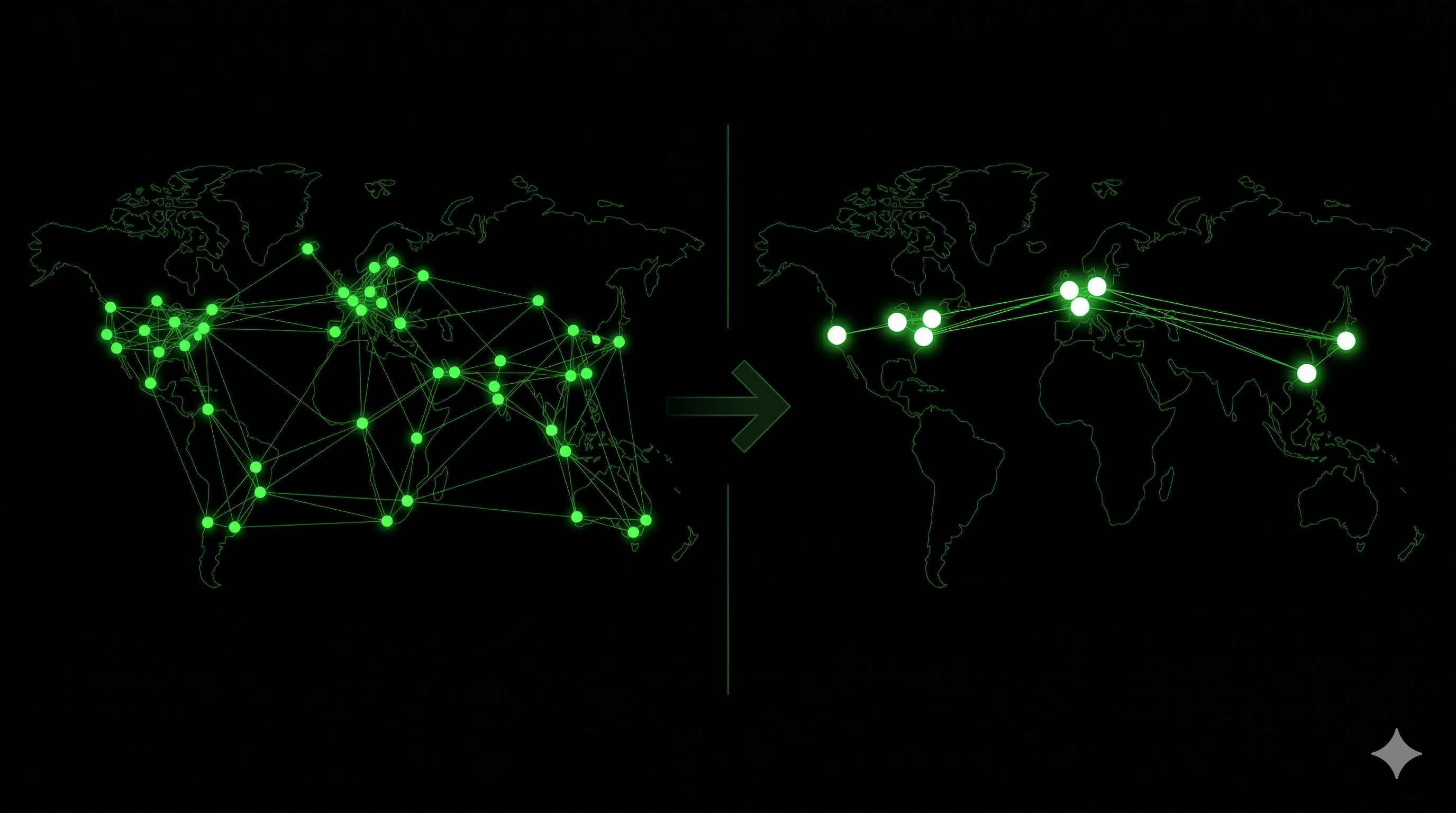 State distribution collapse: ~13,900 full nodes to a handful of operators